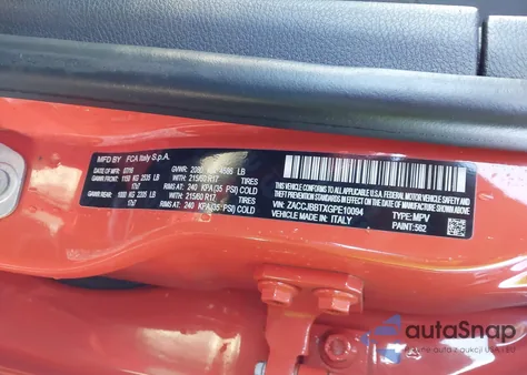 2016 Jeep Renegade Latitude из США, поврежденный, VIN ZACCJBBTXGPE10094